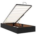vidaXL Ottoman posteľ s matracom a LED Čierna 90 x 200 cm Zamat