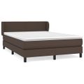 vidaXL Boxspring posteľ s matracom hnedá 140x190 cm umelá koža
