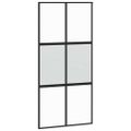 vidaXL Posuvné dvere s kovaním čierne 102,5x205 cm tvrdené sklo