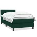 vidaXL Posteľný rám boxsping s matracom tmavozelený 100x210 cm zamat