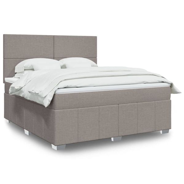 vidaXL Posteľný rám boxspring s matracom sivohned 180x200 cm látka