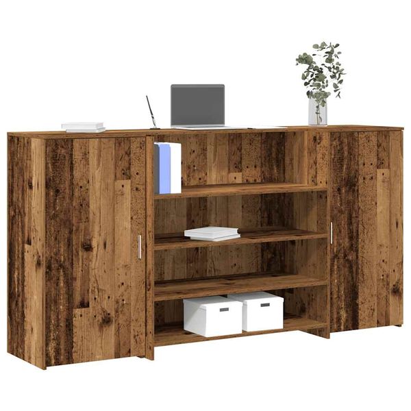 vidaXL Recepčný stôl staré drevo 200x50x103,5 cm kompozitné drevo
