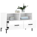 vidaXL TV skrinka lesklá biela 80x36x50 cm spracované drevo