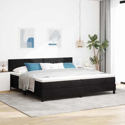 vidaXL LED box s pružinami s LED pásikmi Čierna 200 x 200 cm Zamat