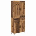 vidaXL Highboard Staré drevo 69,5 x 34 x 180 cm Kompozitné drevo