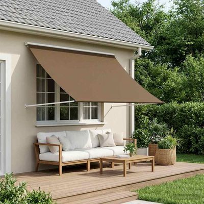 vidaXL Markíza Sivohnedá 350 x 150 cm 180 g / m² polyester s PU povrchom