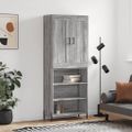 vidaXL Vysoká skrinka sivý dub sonoma 69,5x34x180 cm spracované drevo