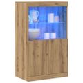 vidaXL LED komoda Hnedá 60 x 37 x 100 cm Kompozitné drevo