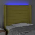 vidaXL Čelo postele s LED zelené 103x16x118/128 cm látka