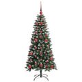 vidaXL Umelý vianočný stromček Zelená 120 cm PVC, plast a oceľ