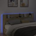 vidaXL Skrinka na čelo postele s LED dub sonoma 220x16,5x103,5 cm
