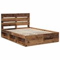 vidaXL Rám postele Staré drevo 150 x 200 cm Masívne borovicové drevo