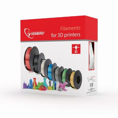 PLA plastic filament pre 3D tlač, priemer 1,75mm, farba červená, Gembird