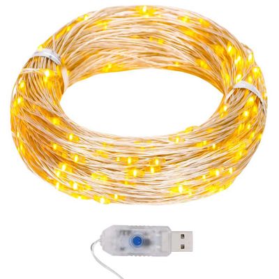 vidaXL LED mikro svetelná reťaz 40 m 400 LED teplá biela 8 funkcií