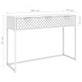 vidaXL Konzolový stolík biela 106x35x75 cm oceľ