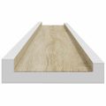 vidaXL Nástenné police 2 ks, biele a dub sonoma 100x9x3 cm