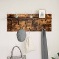 vidaXL Vešiak na stenu Nástenná montáž Dymová dub 100 x 40 x 12 cm