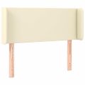 vidaXL Čelo postele so záhybmi krémový 103x16x78/88 cm umelá koža