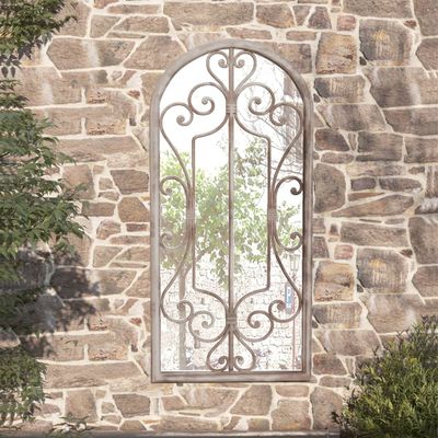 vidaXL Záhradné zrkadlo pieskové 100x45 cm exteriérové železo
