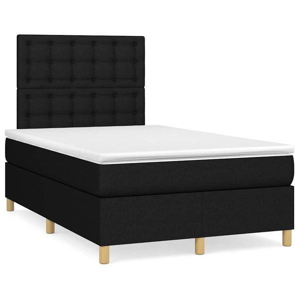 vidaXL Boxspring posteľ s matracom čierna 120x190 cm látka