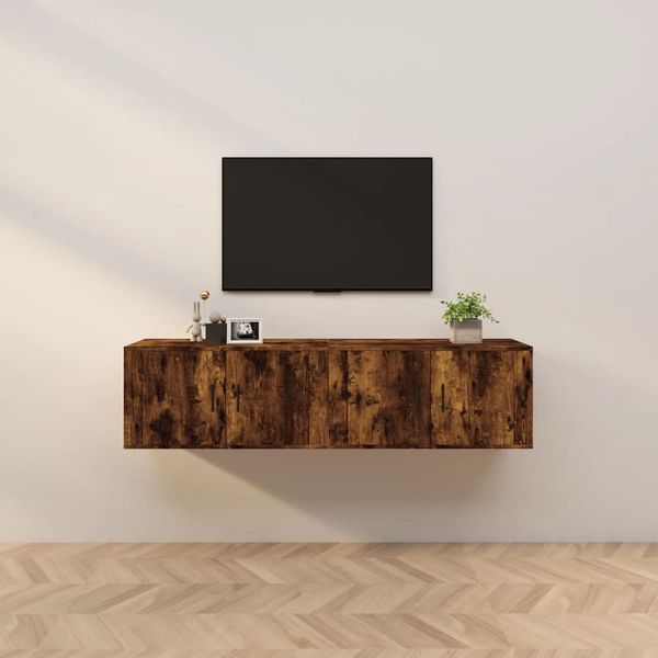 vidaXL Nástenné TV skrinky 2 ks dymový dub 80x34,5x40 cm