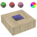 vidaXL Konferenčný stolík s nekonečnými LED dub sonoma 100x100x40 cm