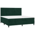 vidaXL Posteľný rám boxsping s matracom tmavozelený 200x200 cm zamat