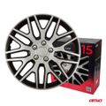 Poklice Dakar 15” čierno-strieborná sada 4ks COLOR BOX