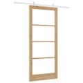 vidaXL Posuvné dvere 93 x 211 cm Masívne borovicové drevo a sklo