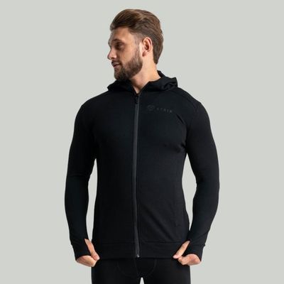 Mikina na zips MERINO I Čierna - STRIX, veľkosť L, veľkosť oblečenia L