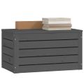 vidaXL Úložný box sivý 59,5x36,5x33 cm masívna borovica