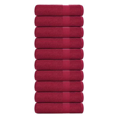 vidaXL Osušky do kúpeľne FROGN 10 ks bordové 100x150 cm 360 g/m²
