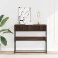 vidaXL Konzolový stolík hnedý dub 90x35x80 cm kompozitné drevo