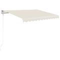 vidaXL Ručne zaťahovacia markíza s LED 350x250 cm krémová