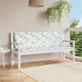 vidaXL Podložky na záhradnú lavičku 2 ks vzor listov 150x50x7 cm látka