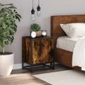 vidaXL Nočný stolík dymový dub 40x31x50 cm kompozitné drevo+kov