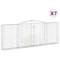 vidaXL Oblúkové gabionové koše 7 ks 400x30x140/160 cm pozink. železo