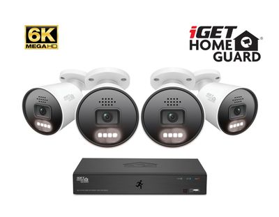 iGET HGNVK88604 - Kamerový MegaHD 6K PoE SMART set, 8CH NVR + 4xIP 6K kamera, zvuk, AI detekcia