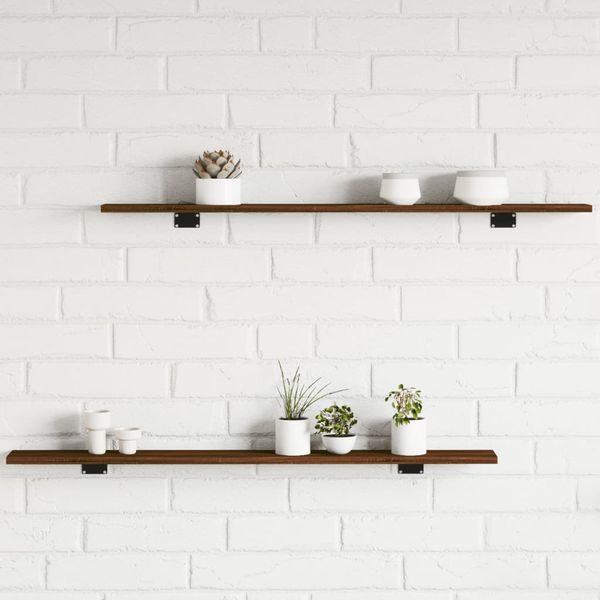 vidaXL Nástenné police 4 ks hnedý dub 100x10x1,5 cm kompozitné drevo