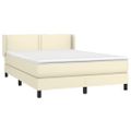 vidaXL Boxspring posteľ s matracom krémová 140x190 cm umelá koža