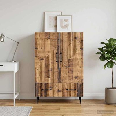 vidaXL Servírovacia skriňa so zásuvkou Staré drevo 66 x 34,5 x 95 cm