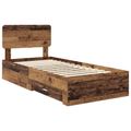 vidaXL Rám postele Staré drevo 100 x 200 cm Kompozitné drevo