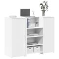 vidaXL Recepčný pult biely 135x50x103,5 cm, umelé drevo
