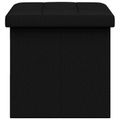 vidaXL Skladacia úložná lavička Čierna 180 kg 80 L 77 x 38 x 38 cm Ľan