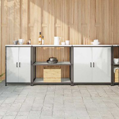 vidaXL Kuchynský úložný set HATTEM 3 pcs Strieborná Pozinkovaná oceľ