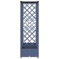 vidaXL Vyvýšený záhon s mriežkou a strechou Sivá 203 x 40 x 121 cm PP
