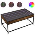 vidaXL Konferenčný stolík s nekonečnými LED dymový dub 90x50x41 cm