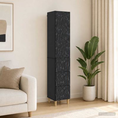 vidaXL Sada skríň 2 ks 33 x 34,5 x 90 cm Kompozitné drevo Čierna