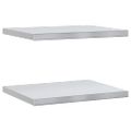 vidaXL Nástenné police 2 ks 50x40 cm strieborné nehrdzavejúca oceľ