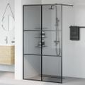 vidaXL Stena walk-in sprchy Čierna 115 x 195 cm tvrdené sklo